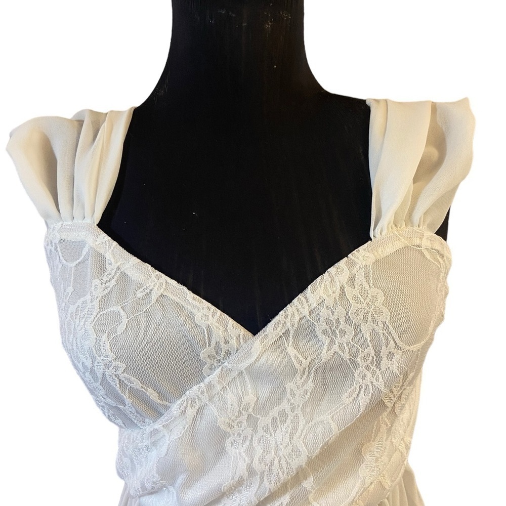 Beautiful Long Sheer Lace Dress Large - Picture 10 of 16